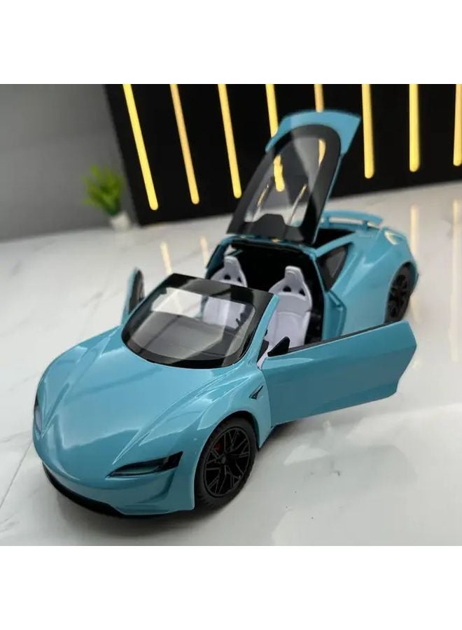 C2416 Blue 1 24 Scale Alloy Car Model Collectible Metal Vehicle Decoration Gift - Image 5